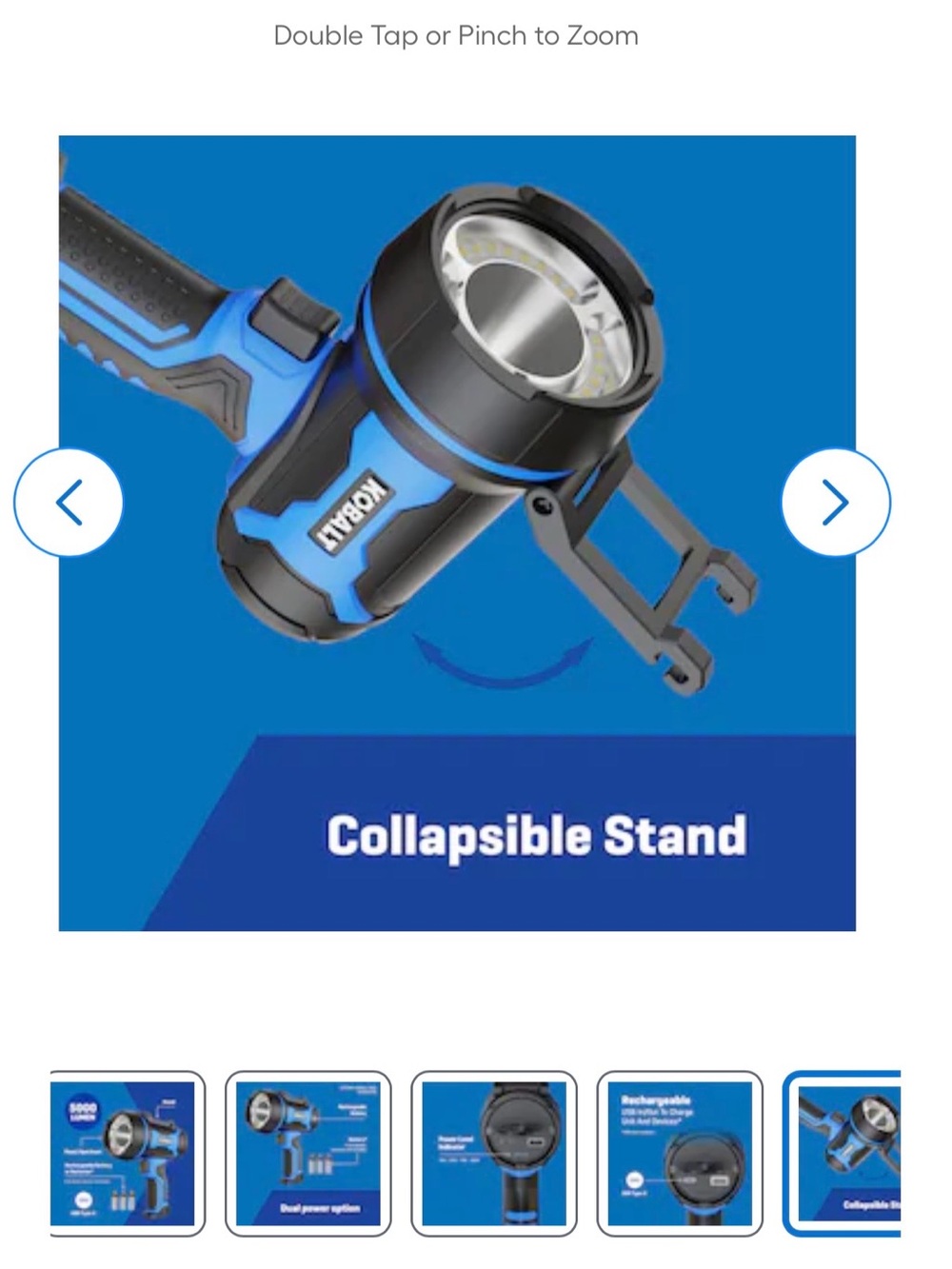 Kobalt Blue Handheld Spotlight with Ergonomic Grip - Picture 8 of 8